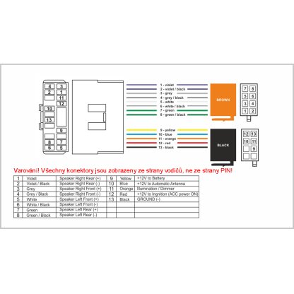 Konektor ISO Chevrolet/Daewoo 97>, Ssangyong, Chevrolet Spark 2010-2013