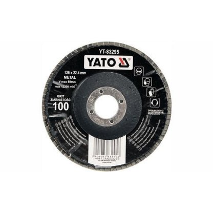 Kotouč lamelový korundový 125 x 22,2 mm vypouklý brusný P100 - YT-83295