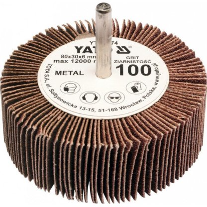 Kotouč lamelový radiální 80x30 P-120 s hřídelí 6 mm