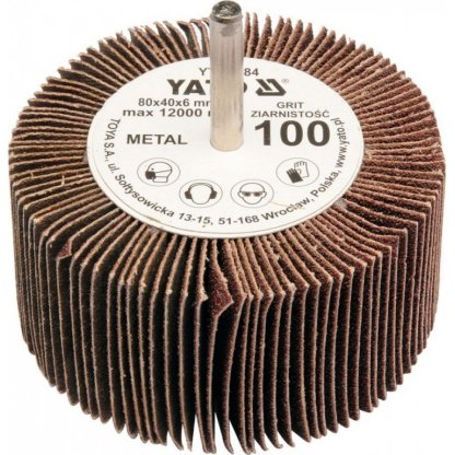 Kotouč lamelový radiální 80x40 P-120 s hřídelí 6 mm