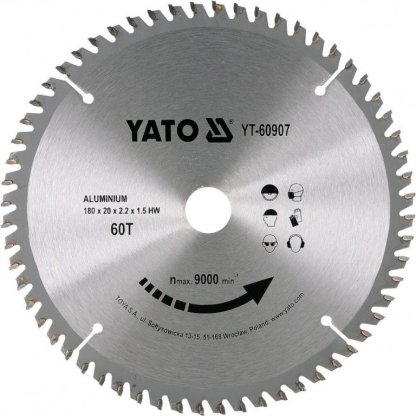 Kotouč na hliník 180 x 20 mm 60z YT-60907