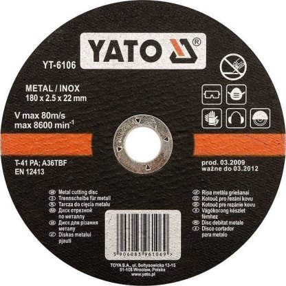 Kotouč na kov 115 x 22 x 1,2 mm INOX - YT-6101