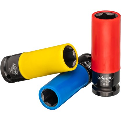 Kované nástrčné klíče na kola, 1/2" 17-21mm, 3 ks, Vigor - V2522-BE