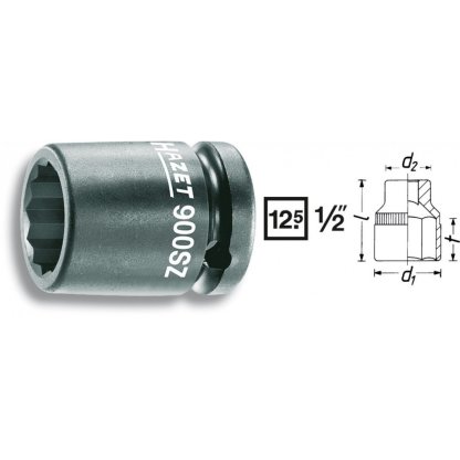 Kovaný vnitřní nástrčný klíč 1/2" dvanáctihranný 14mm HAZET 900SZ-14 - HA061808