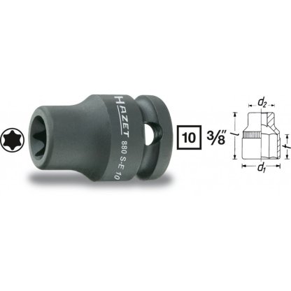 Kovaný vnitřní nástrčný klíč 3/8" TORX® E10 HAZET 880S-E10 - HA041237
