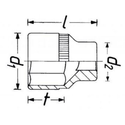Kovaný vnitřní nástrčný klíč hluboký 1/2" šestihranný 17 mm HAZET 904SLg-17 - HA100576