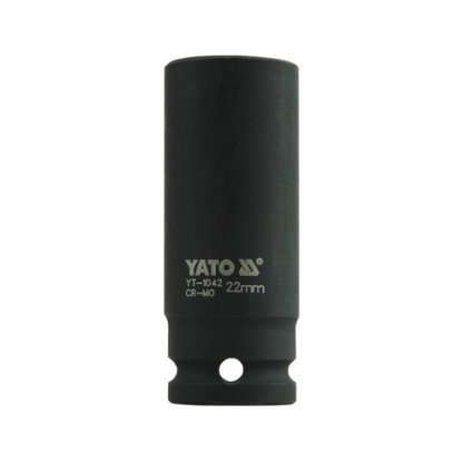 Kovaný vnitřní nástrčný klíč hluboký 1/2" šestihranný CrMo 22 mm YATO - YT-1042