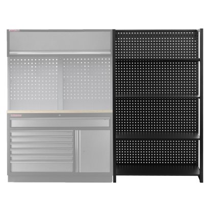 Kovový regál s děrovanou deskou, 1200 x 458 x 2000 mm - TJA1200