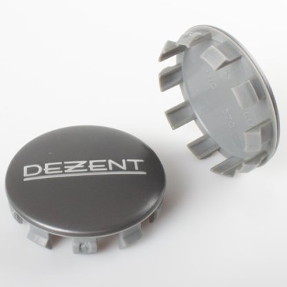 krytka průměr 53/56mm(vnitřní,vnější) plast, logo Dezent grafitová (ZT2020G), úchyt 4,5mm