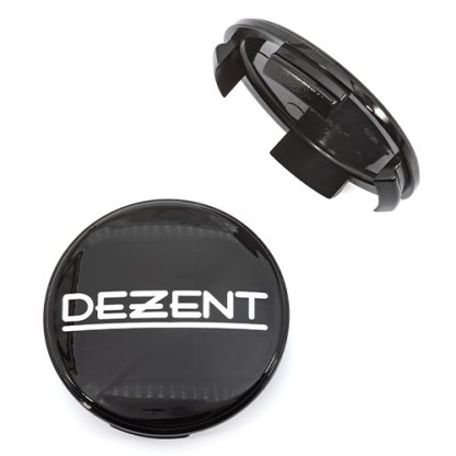 krytka průměr 56/60mm(vnitřní,vnější) plast, logo Dezent černá (ZT2000BP), úchyt 2mm