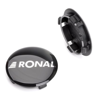 krytka průměr 58/64mm(vnitřní,vnější) Ronal, černá lesklá, plast,úchyt 4mm