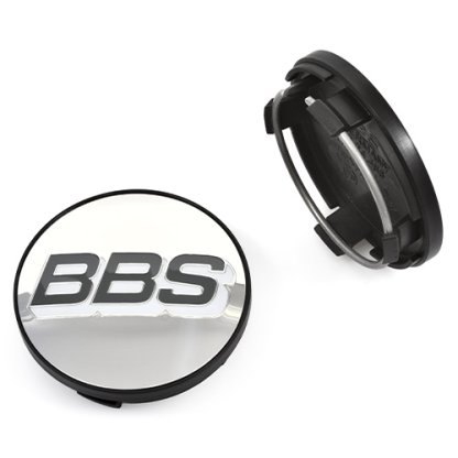Krytka průměr 60/70mm(vnitřní,vnější) BBS stříbrné/bílé logo (09.24.486) úchyt 5mm