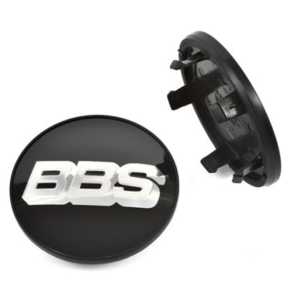 Krytka průměr 60/76,5mm(vnitřní,vnější) BBS černé lesk/chrom logo (09.24.658) úchyt 7mm