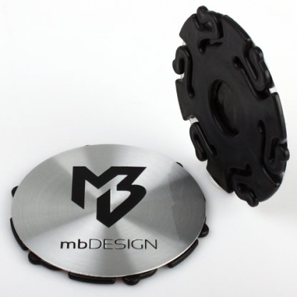 krytka průměr 67/68mm(vnitřní,vnější) mbDESIGN (NK-MB69-S4), stříbrná nerez, černé logo
