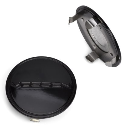 krytka průměr 69/75mm (vnitřní,vnější) Vossen černá, černé logo, kovová, úchyt 6mm