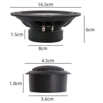 KUERL komponentní repro 165 mm+výš+výhybka s mřížkou 50/150W (pár)