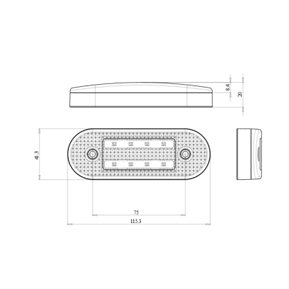 Lampa poziční přední LED 12V/24 V W175