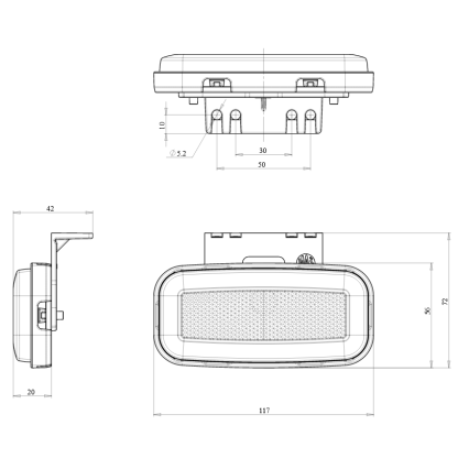 Lampa poziční zadní NEON 12V/24 V W199