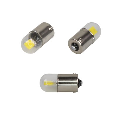 LED BA15S bílá, 12V, 1LED/COB, celosklo