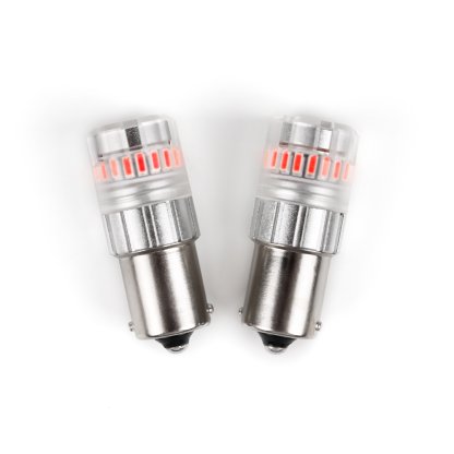 LED BA15S červená, 12V, 23LED SMD