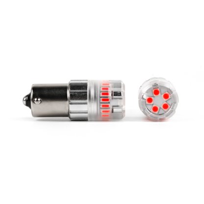 LED BA15S červená, 12V, 23LED SMD