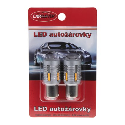 LED BA15s oranžová, 12-24V, 24LED/1W