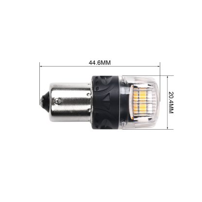 LED BA15S oranžová, 12V, 16LED 2835SMD