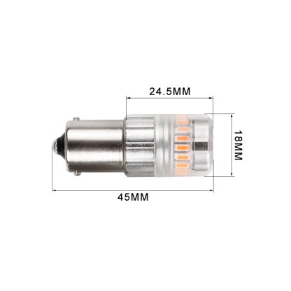 LED BA15S oranžová, 12V, 23LED SMD