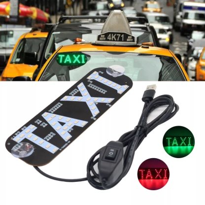 LED banner s nápisem TAXI, zelený/červený