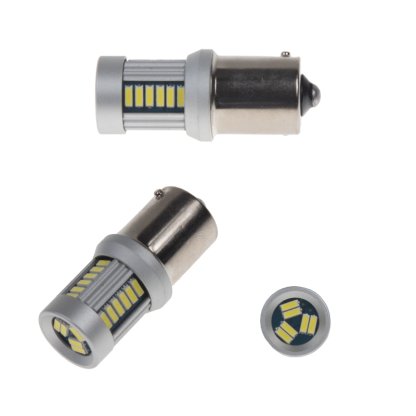 LED BAU15s bílá, 12-24V, 30LED/4014SMD