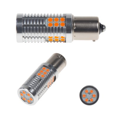 LED BAU15s oranžová, 12-24V, 30LED/3030SMD