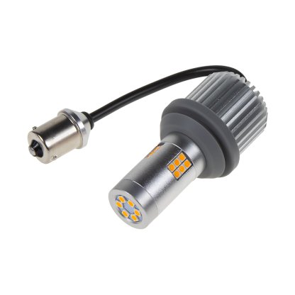 LED BAU15s oranžová, CAN-Bus, 12-24V, 30LED/3030SMD