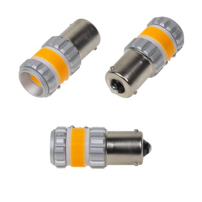 LED BAU15s oranžová, COB 360⁰, 9-60V, 12W