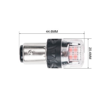 LED BAY15D červená, 12V, 16LED 2835SMD