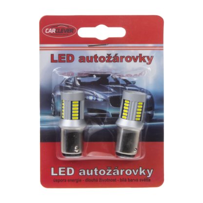 LED BAY15d (dvouvlákno) bílá, 12-24V, 30LED/4014SMD