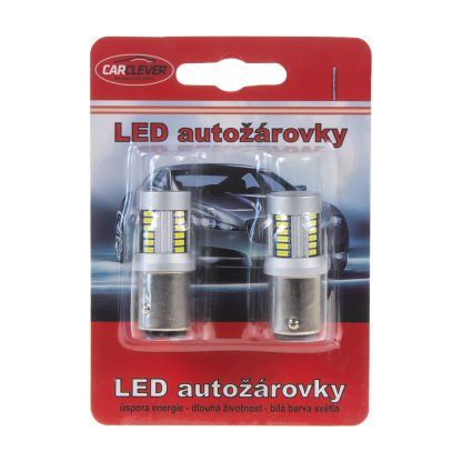 LED BAZ15d (dvouvlákno) bílá, 12-24V, 30LED/4014SMD