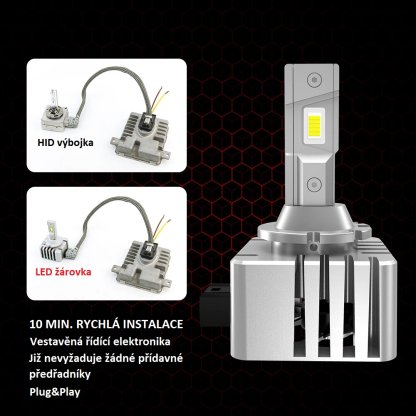 LED D1S/D1R bílá, 9000LM, 60LED