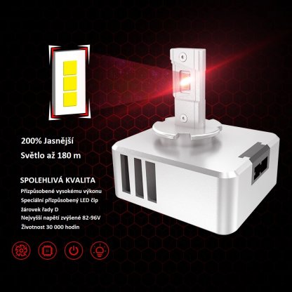LED D5S bílá, 9000LM, 60LED