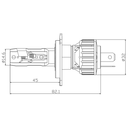 LED H4 bílá, 9-18V, 4000LM
