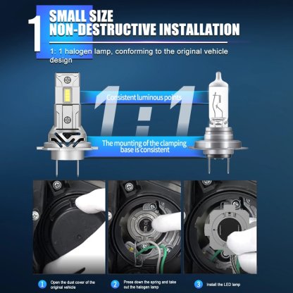 LED H7 bílá, 9-18V, 4000LM