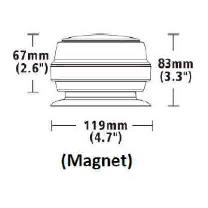 LED maják, 12-24V, 12x1W oranžový, magnet, ECE R65
