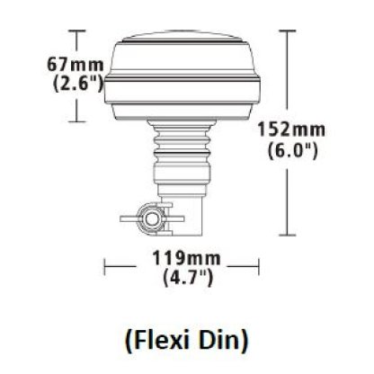 LED maják, 12-24V, 12x1W oranžový, montáž na držák, ECE R65