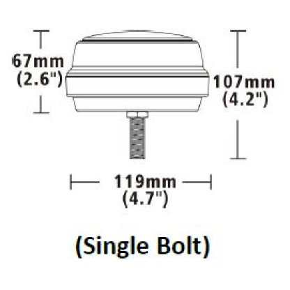 LED maják, 12-24V, 12x1W oranžový, pevná montáž, ECE R65