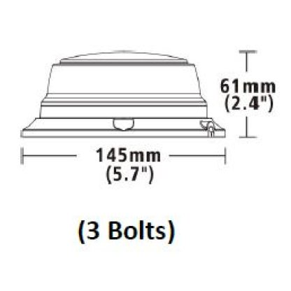 LED maják, 12-24V, 12x1W oranžový, pevná montáž, ECE R65