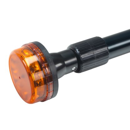 LED maják, 12-24V, 12x3W oranžový s teleskopickou tyčí na motocykl, ECE R65 R10