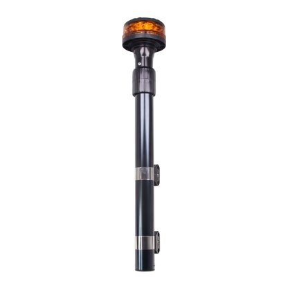LED maják, 12-24V, 12x3W oranžový s teleskopickou tyčí na motocykl, ECE R65 R10