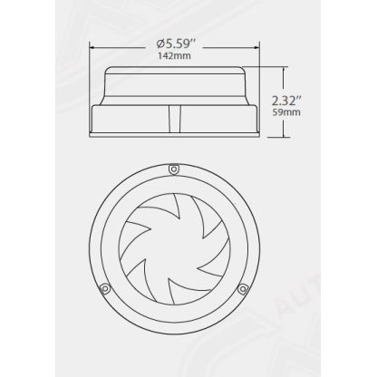 LED maják, 12-24V, 16x1W oranžový, fix, ECE R65