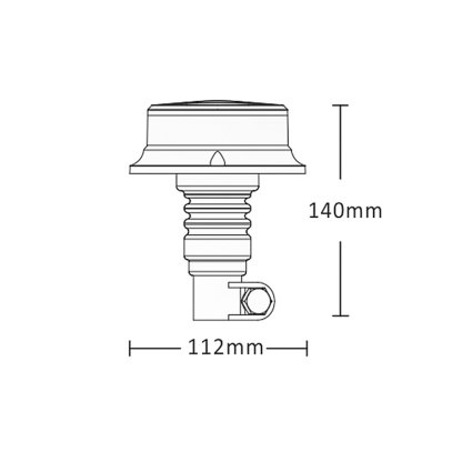 LED maják, 12-24V, 18x1W modrý na držák, ECE R65 R10