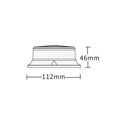 LED maják, 12-24V, 18x1W modrý, pevná montáž, ECE R65 R10