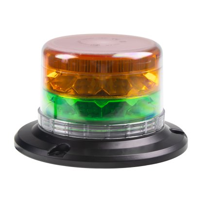 LED maják, 12-24V, 24xLED zelený/oranžový, magnet